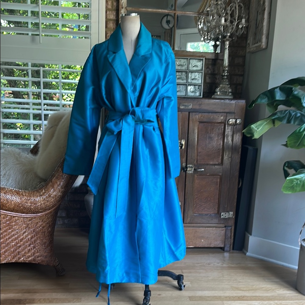 FRANCES VALENTINE LUCILLE WRAP DRESS BLUE 3X NEW BELTED